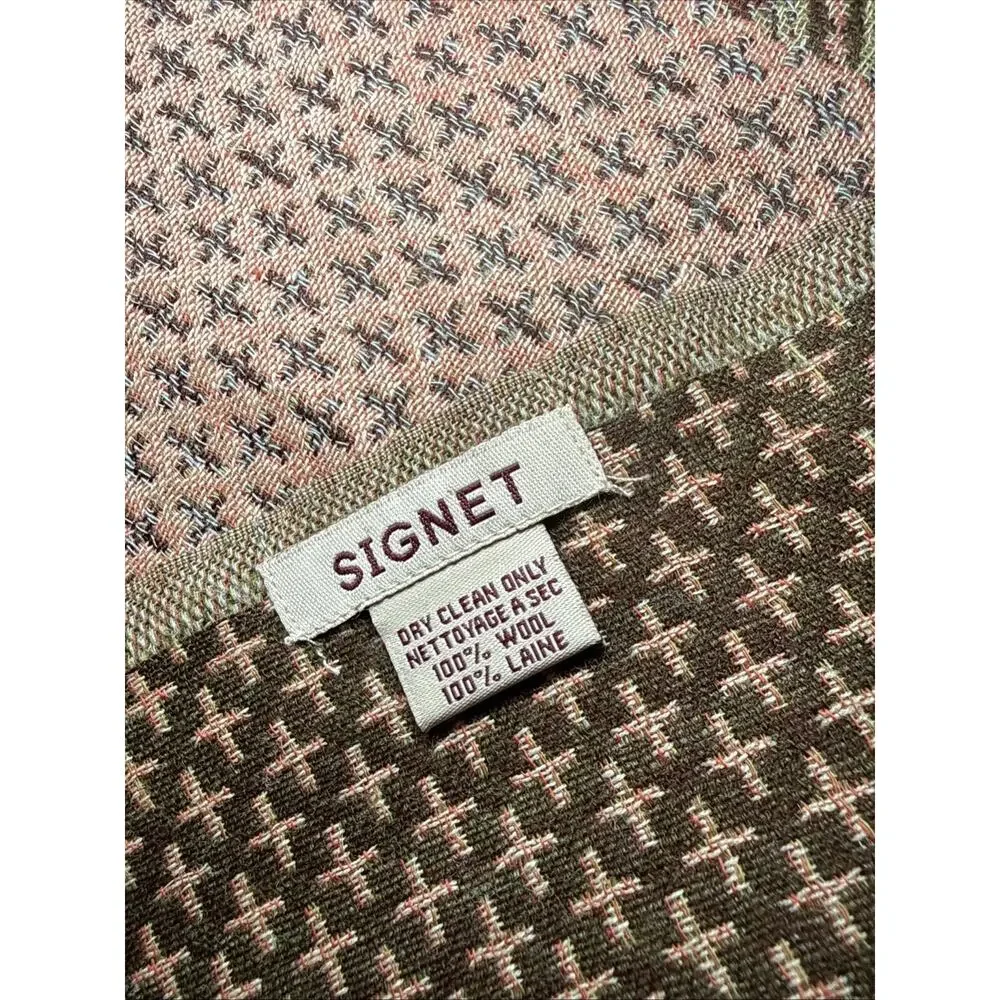 Vintage Signet Wool Woven Throw Wall Hanging Table Runner 80x28 India Floral